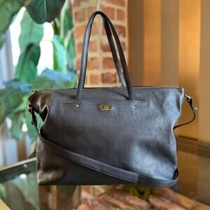 SALVATORE FERRAGAMO Mika Gray Leather Tote Bag